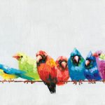 toile-figuratif-013-Perroquet-et-oiseaux-30x150cm